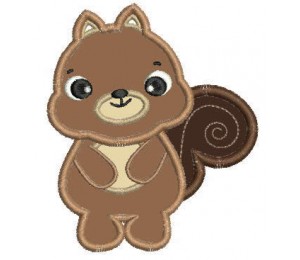 Stickmuster - Waldleben Eichhörnchen Appli